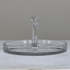 Vintage Etched Glass Serving Dish