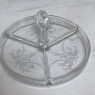 Vintage Etched Glass Serving Dish