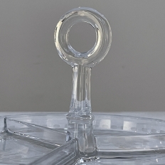 Vintage Etched Glass Serving Dish