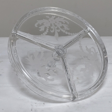 Vintage Etched Glass Serving Dish