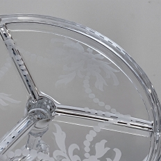 Vintage Etched Glass Serving Dish