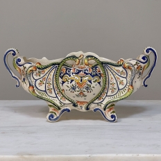 19th Century French Faience Hand-Painted Jardiniere from Rouen