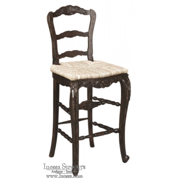 Country French Solid Oak Bar Stool