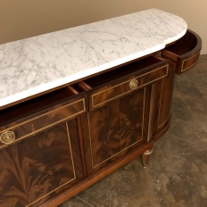 Grand Antique French Louis XVI Mahogany Marble Top Buffet