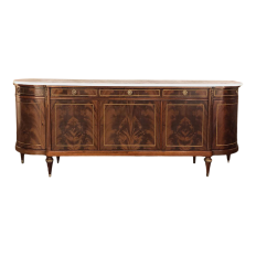 Grand Antique French Louis XVI Mahogany Marble Top Buffet