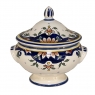 19th Century French Hand-Painted Faience Petit Tureen from Rouen