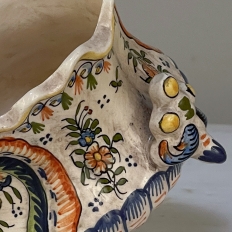 19th Century French Hand-Painted Faience Jardiniere from Rouen