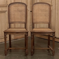 Set of 8 French Louis XVI Caned Dining Room Chairs