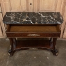 19th Century French Napoleon III Period Mahogany Marble Top Console with Bronze