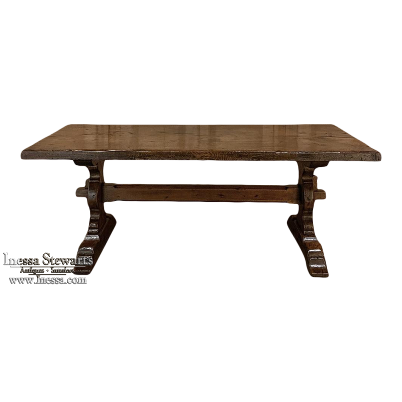 19th Century Rustic Country French Trestle Table