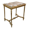 19th Century French Louis XVI Marble Top Giltwood End Table