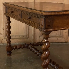 19th Century French Walnut Barley Twist Writing Desk