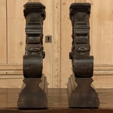 Pair 19th Century French Renaissance Wood Carvings ~ Bookends