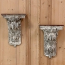 Pair 19th Century French Neoclassical Hand-Carved Painted Wall Sconces ~ Corbels