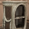 19th Century French Louis XVI Painted Nightstand with Marble & Cane