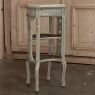 19th Century French Louis XVI Painted End Table with Marble & Cane