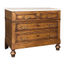 Antique Fruitwood Commode with Carrara Marble Top