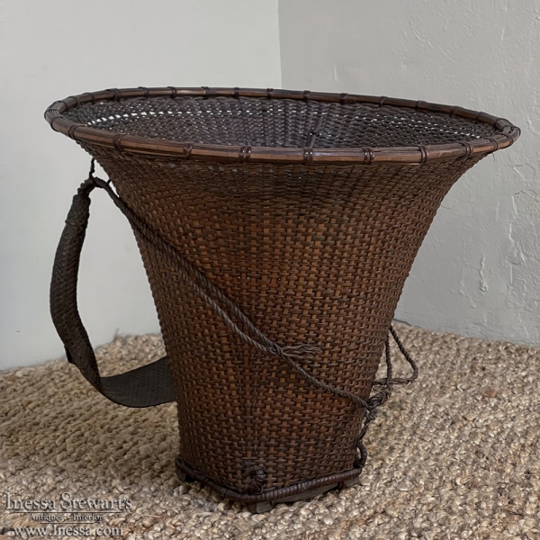Antique Hand-Woven Grape Harvester's Basket