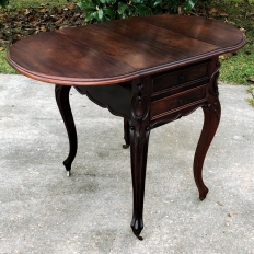 19th Century French Louis Philippe Rosewood Drop Leaf End Table