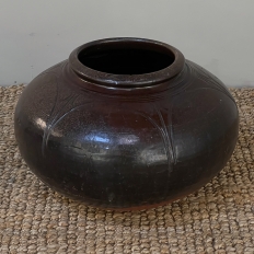 Antique Glazed Terra Cotta Bean Pot