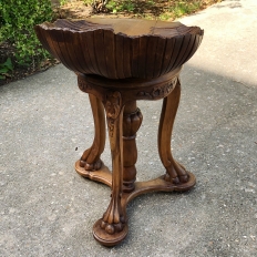 19th Century French Walnut Scallop Shell Musician's Stool