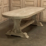 Country French Stripped Oak Dining Table with Trestle