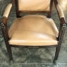 Pair 19th Century French Empire Mahogany Armchairs with Leather & Bronze Mounts