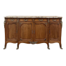 19th Century French Louis XV Walnut Marble Top Buffet with Ormolu