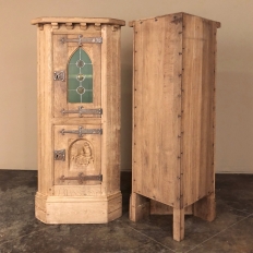 Pair Rustic Vintage Corner Wine Cabinets ~ Vitrines