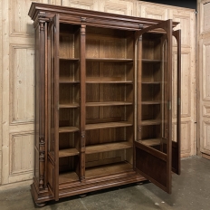 19th Century French Walnut Bookcase in Neoclassical ~ Henri II Style