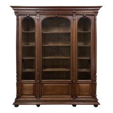 19th Century French Walnut Bookcase in Neoclassical ~ Henri II Style