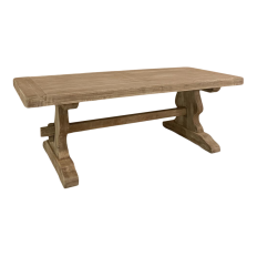 Rustic Stripped Oak Dining Table with Trestle