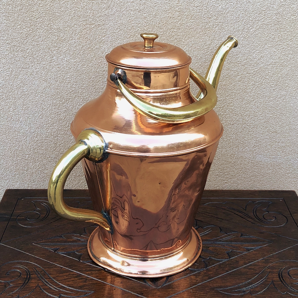 Gorgeous Early 19th Century Copper Coffee Pot Baluster Shape With