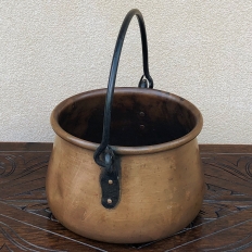 19th Century Copper & Wrought Iron Kettle
