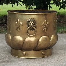 19th Century Embossed Brass Jardiniere