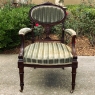 Pair 19th Century French Louis XVI Mahogany Armchairs ~ Fauteuils