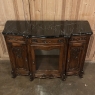 Antique French Louis XV Walnut Marble Top Display Buffet