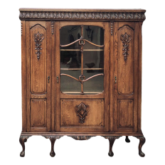 Antique English Chippendale Triple Oak Bookcase