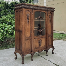 Antique English Chippendale Triple Oak Bookcase