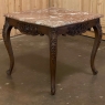Antique French Louis XV Marble Top Square Coffee Table ~ End Table