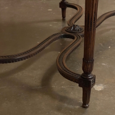 19th Century French Walnut Louis XVI Marble Top End Table