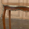 Antique French Louis XV Marquetry Oval End Table with Bronze