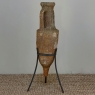 Antiqued Greek Terracotta Amphora with Wrought Iron Stand