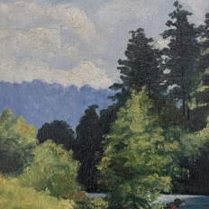 Antique Framed Oil Painting on Canvas by Xavier Wurth (1869-1933)