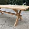 Rustic Trestle Dining Table in Solid Oak with Stripped Finish