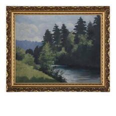 Antique Framed Oil Painting on Canvas by Xavier Wurth (1869-1933)