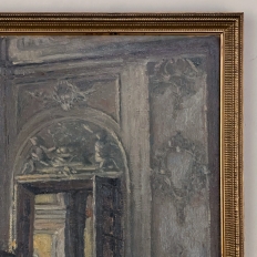 Antique Framed Oil Painting on Panel by G. Decker