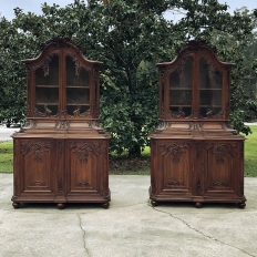 Pair Antique Liegoise Louis XV Bookcases ~ China Buffets