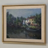 Mid-Century Framed Oil on Canvas Canal Scene, Signed by the Artist