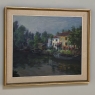 Mid-Century Framed Oil on Canvas Canal Scene, Signed by the Artist